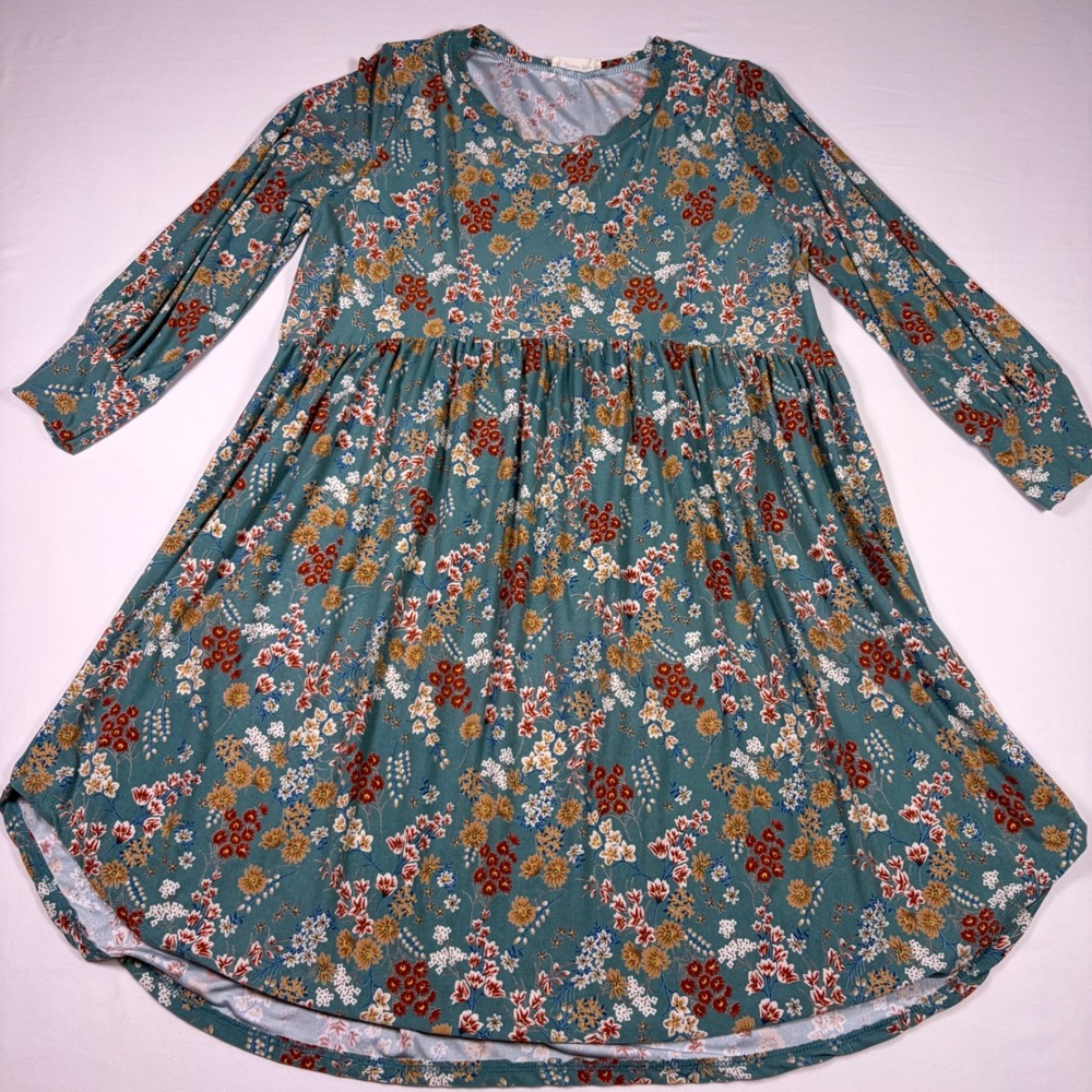 Beeson River Babydoll Dress Floral Boho Prairie Cottagecore Earth Tones Romantic